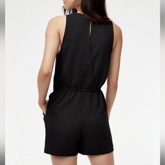 Aritzia Wilfred River Sleeveless Feminine Classy Romper in Black Size Small - Picture 5 of 15